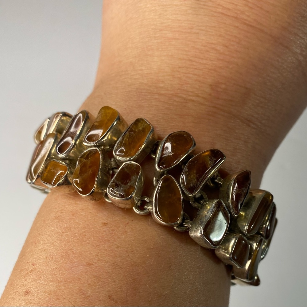 Hand Crafted Carnelian and Silver Bracelet